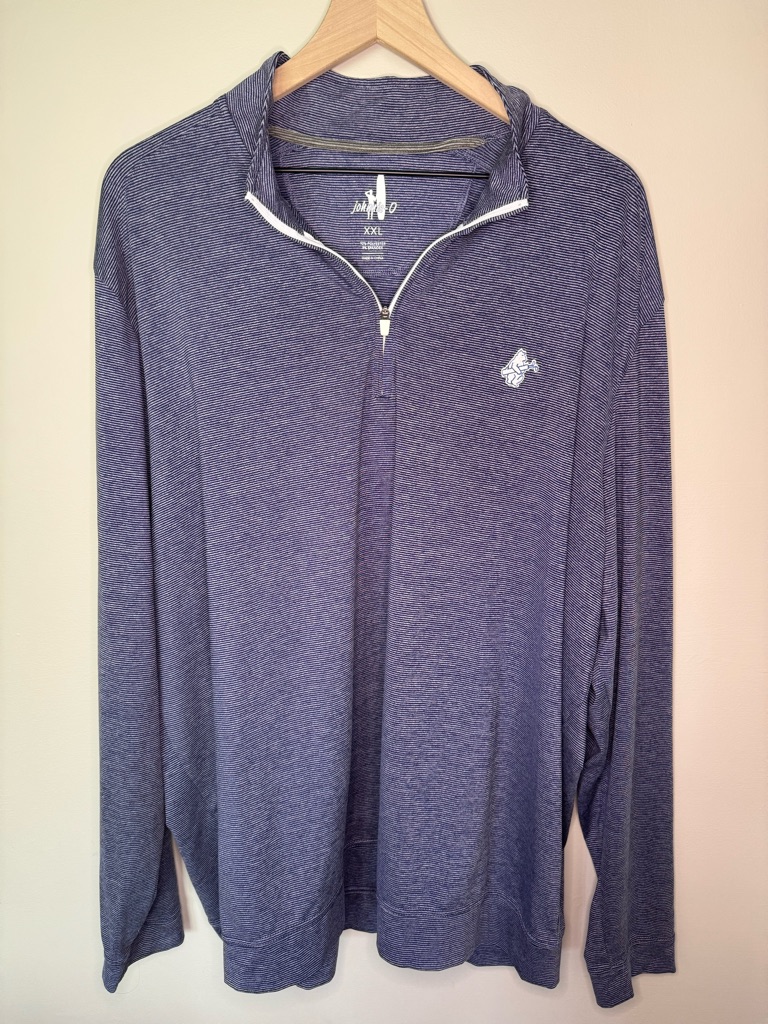 Johnnie-O Navy Blue Heather Quarter-Zip Hooded Pullover